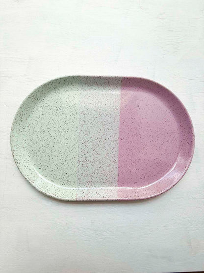 Brighter Days Large Oval Stoneware Tray