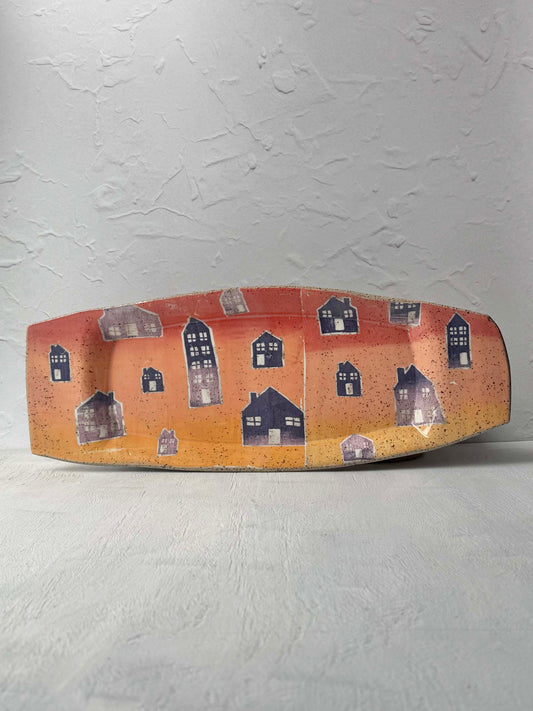 Orange and Purple House Tray