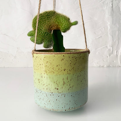 NEW SIZE - Brighter Days Hanging Stoneware Planter - Available in Assorted Colors