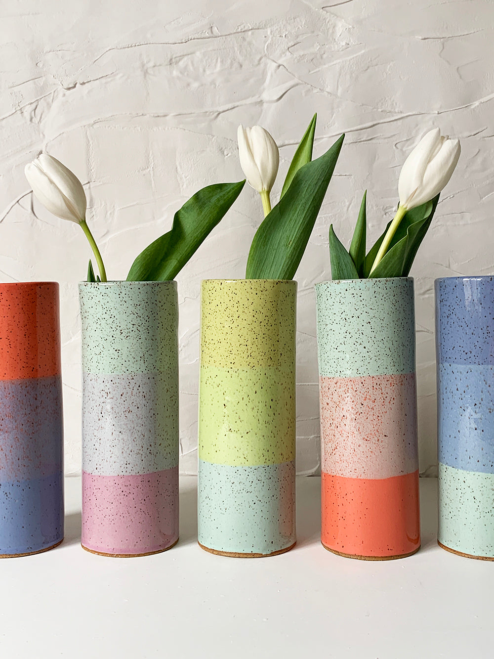 WHOLESALE Brighter Days Stoneware Bouquet Vase - Available in Assorted Colors