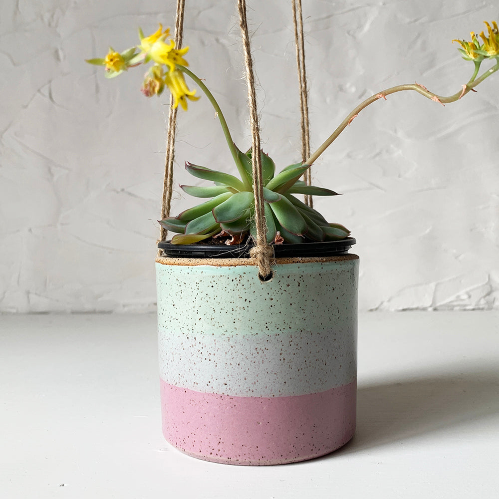 WHOLESALE Brighter Days Hanging Stoneware Planter - Available in Assorted Colors