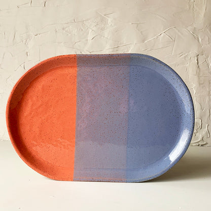 WHOLESALE Brighter Days Large Oval Stoneware Platter - Available in Assorted Colors