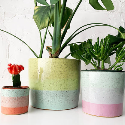 WHOLESALE Brighter Days Small Stoneware Planter - Available in Assorted Colors