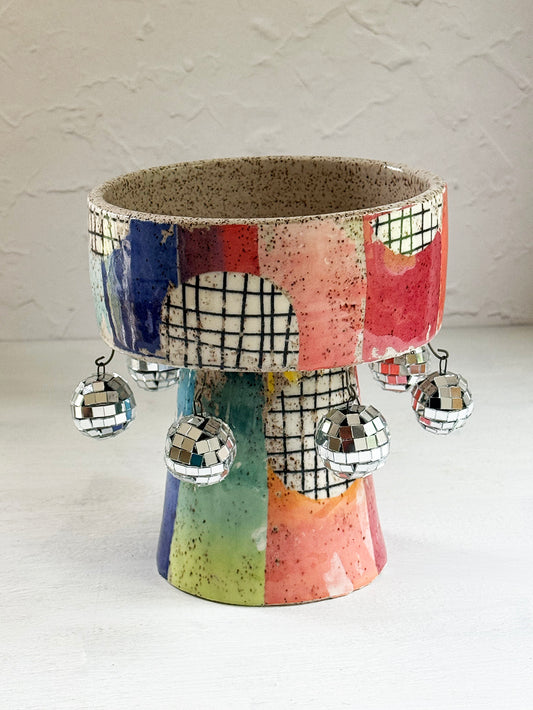 Mirror Ball Pedestal Bowl