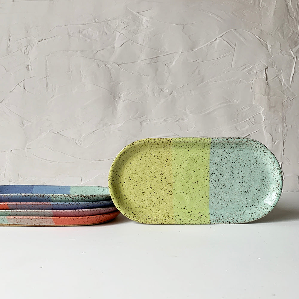 WHOLESALE Brighter Days Small Oval Stoneware Platter - Available in Assorted Colors