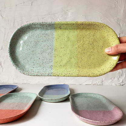 WHOLESALE Brighter Days Small Oval Stoneware Platter - Available in Assorted Colors