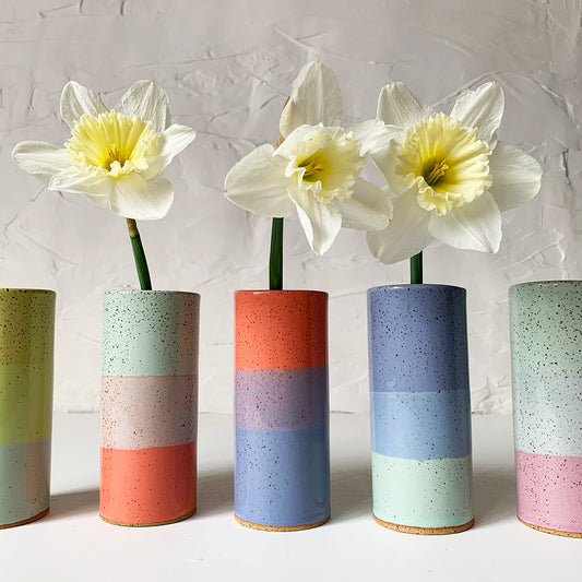 Brighter Days Stoneware Bud Vase - Available in Assorted Colors