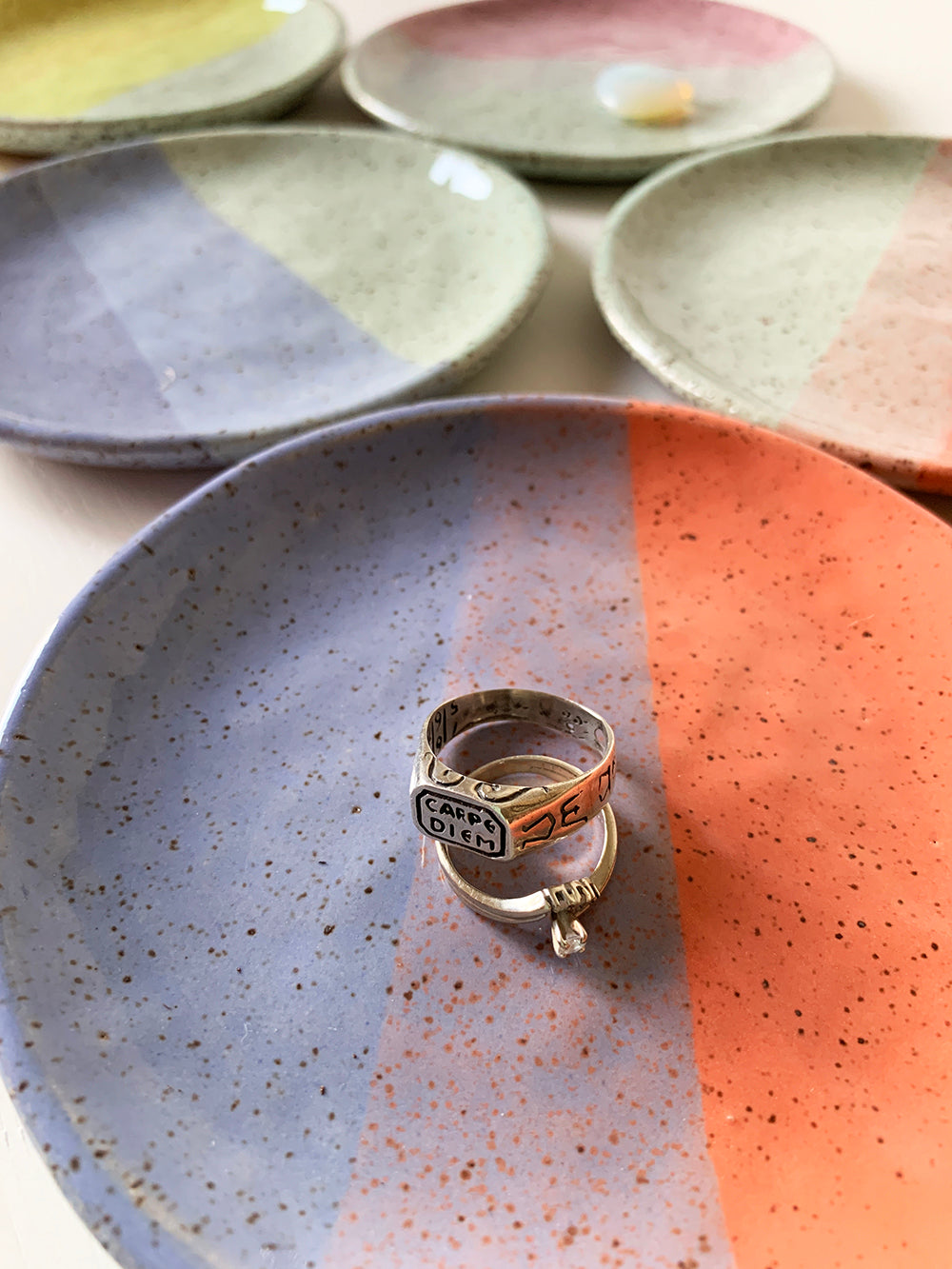 Brighter Days Stoneware Trinket Tray - Available in Assorted Colors